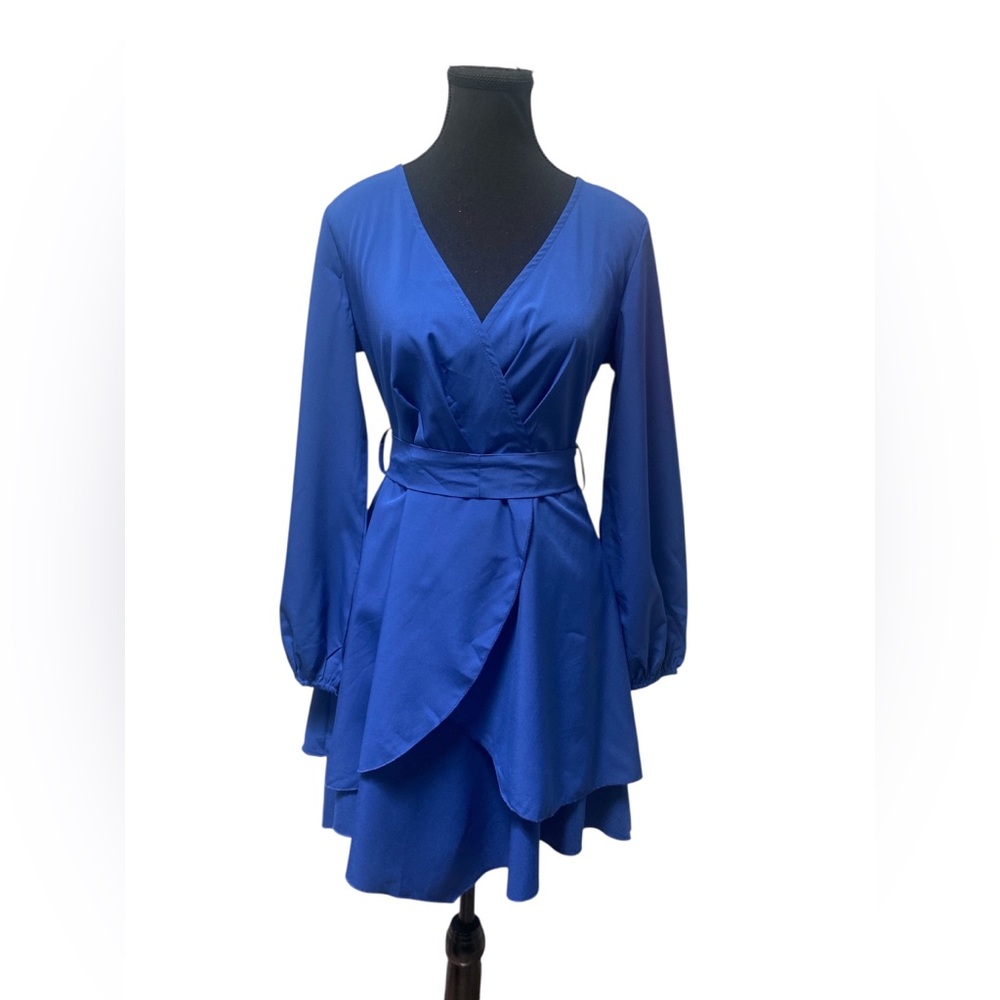 Y & Twenties Chic Royal Blue Long Sleeve Dress S EUC